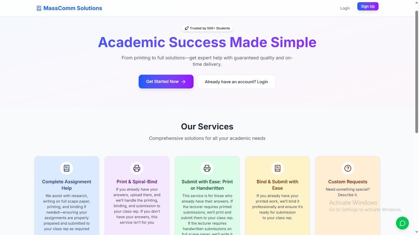 Mass Communication Assignment Platform